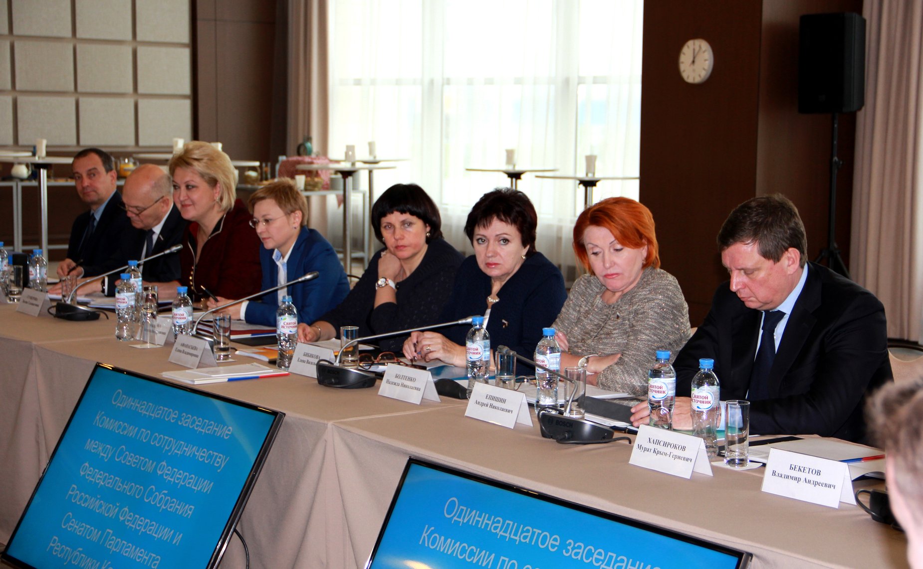 И. Умаханов и заместитель Председателя Сената Парламента Казахстана С. Громов провели одиннадцатое заседание Комиссии по сотрудничеству между Советом Федерации и Сенатом Парламента Республики Казахстан