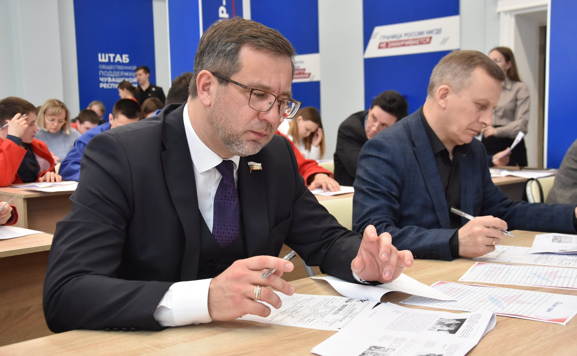 Николай Владимиров в Чебоксарах принял участие в Международной исторической акции «Диктант Победы» вместе с юными самбистами