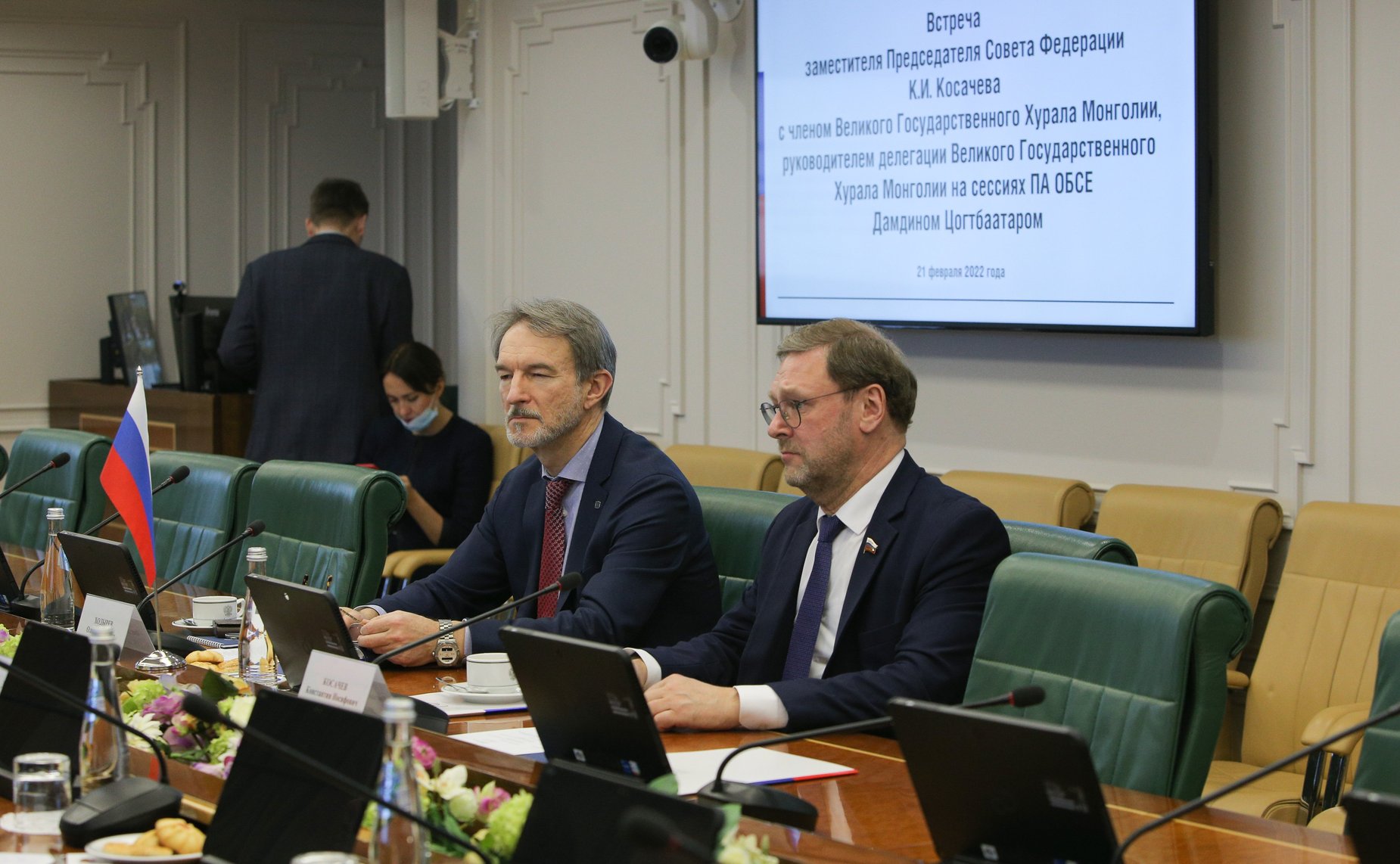 Встреча заместителя Председателя СФ Константина Косачева с членом Великого Государственного Хурала Монголии, руководителем делегации Великого Государственного Хурала Монголии на сессиях ПА ОБСЕ