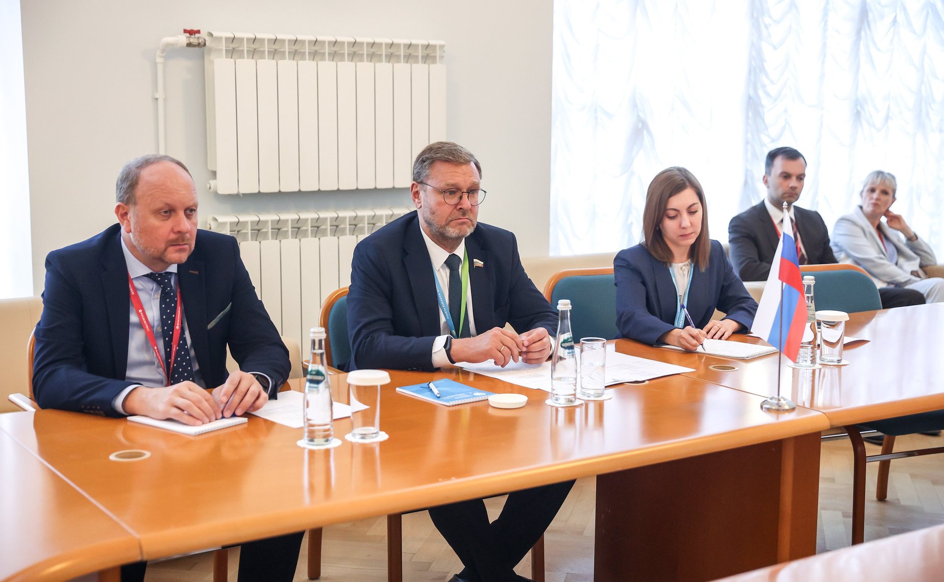 Встреча Константина Косачева с представителями Центральноамериканского парламента (ПАРЛАСЕН) Лиссет АРИАС и Аидой Бланко