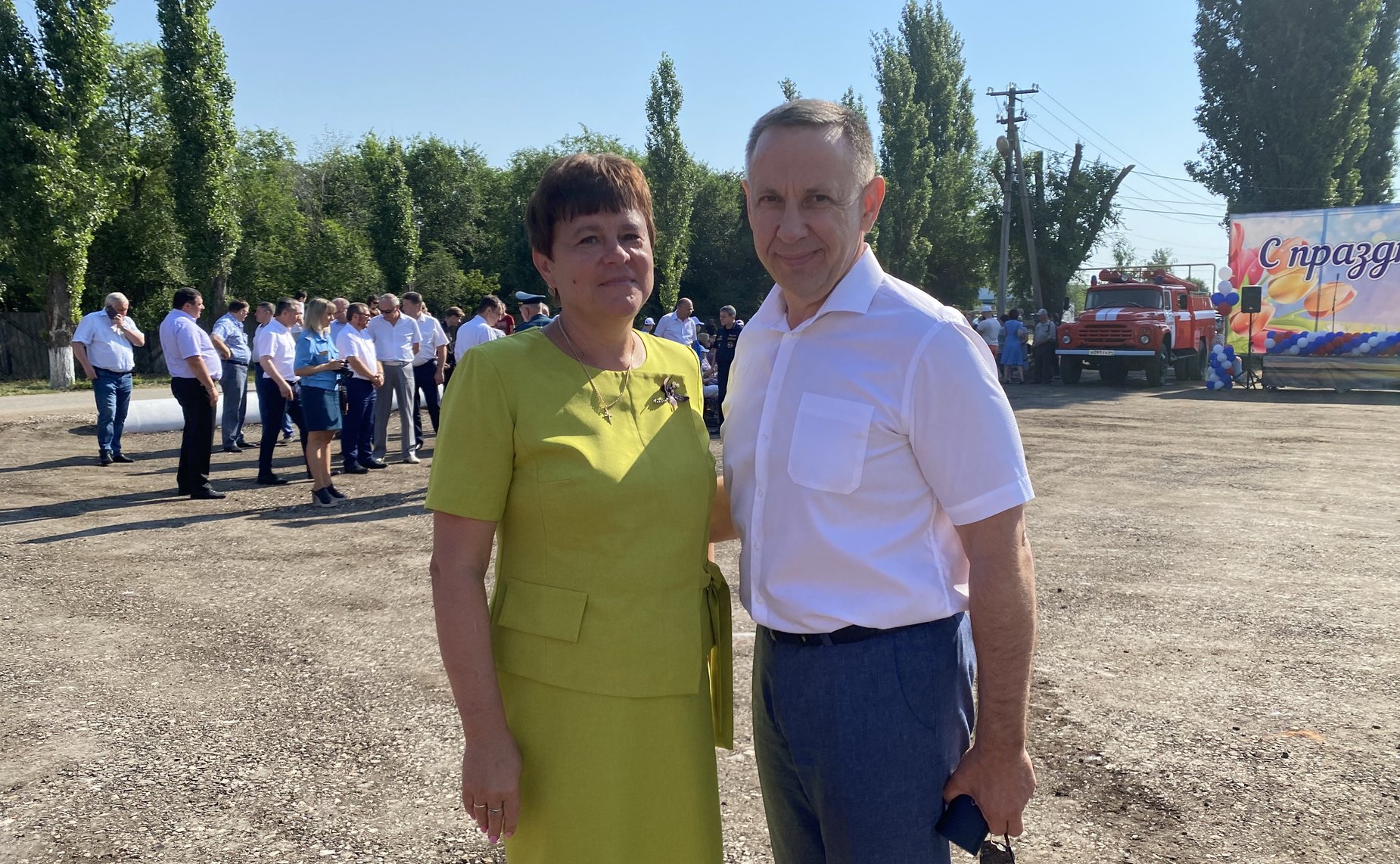 Олег Алексеев принял участие в открытии опорного поста противопожарной службы в селе Безымянное