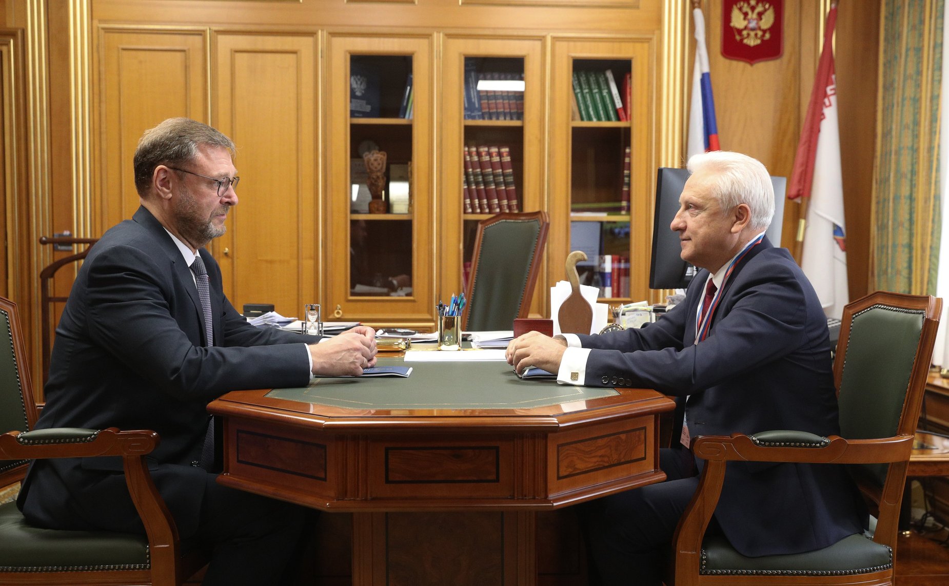 Константин Косачев встретился с председателем Комиссии Парламентского Собрания Союза Беларуси и России по вопросам внешней политики Сергеем Рачковым