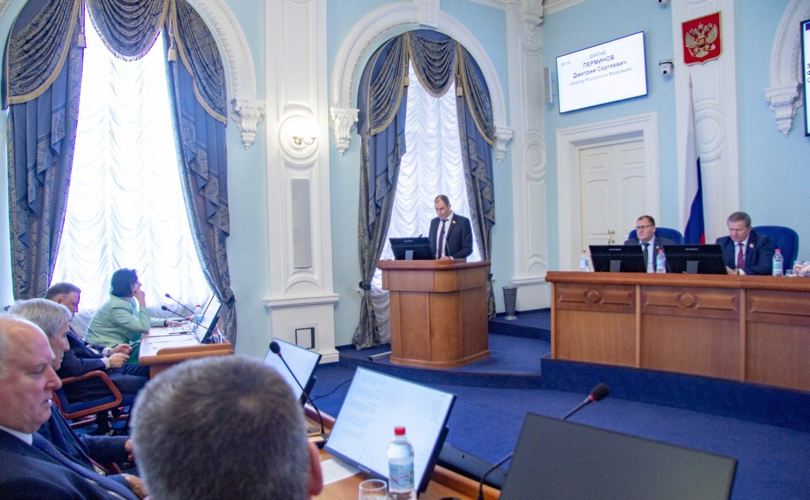 Дмитрий Перминов выступил на заседании регионального парламента с отчетом о своей работе в Совете Федерации