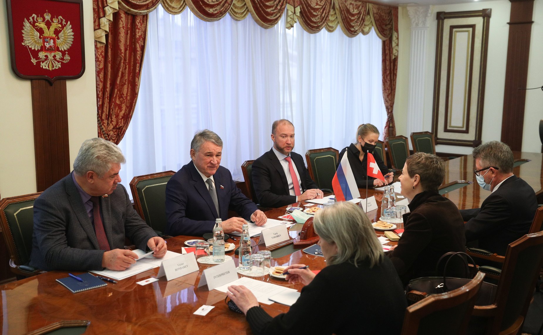 Встреча заместителя Председателя СФ Юрия Воробьева с Чрезвычайным и Полномочным Послом Швейцарской Конфедерации в РФ Кристиной Марти Ланг