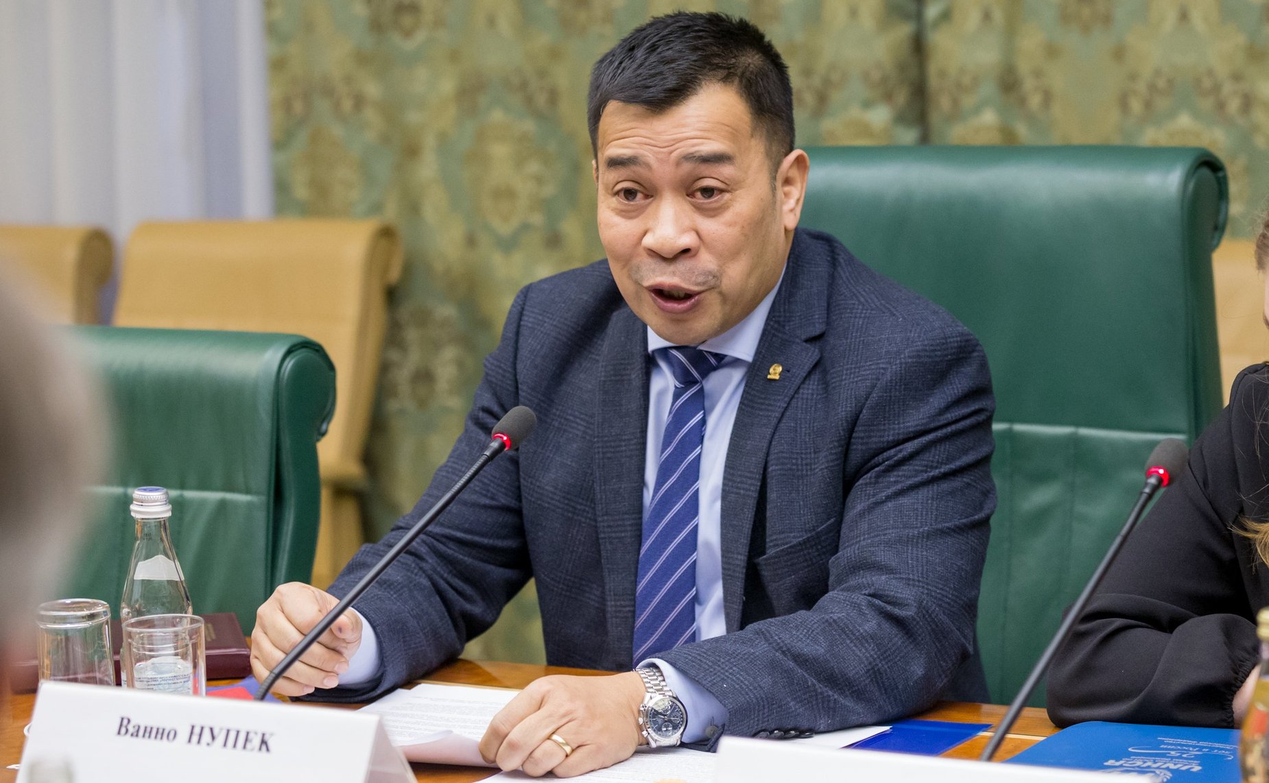 Встреча Константина Косачева с главой представительства Управления Верховного Комиссара по делам беженцев ООН в РФ Ванно Нупеком