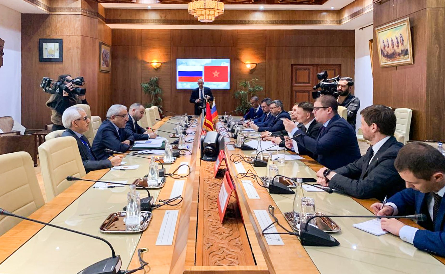 Участие делегации Совета Федерации в заседании группы по сотрудничеству Совета Федерации с Палатой советников Королевства Марокко. Встреча с первым заместителем Председателя Палаты представителей Королевства Марокко Мохамедом Саббари