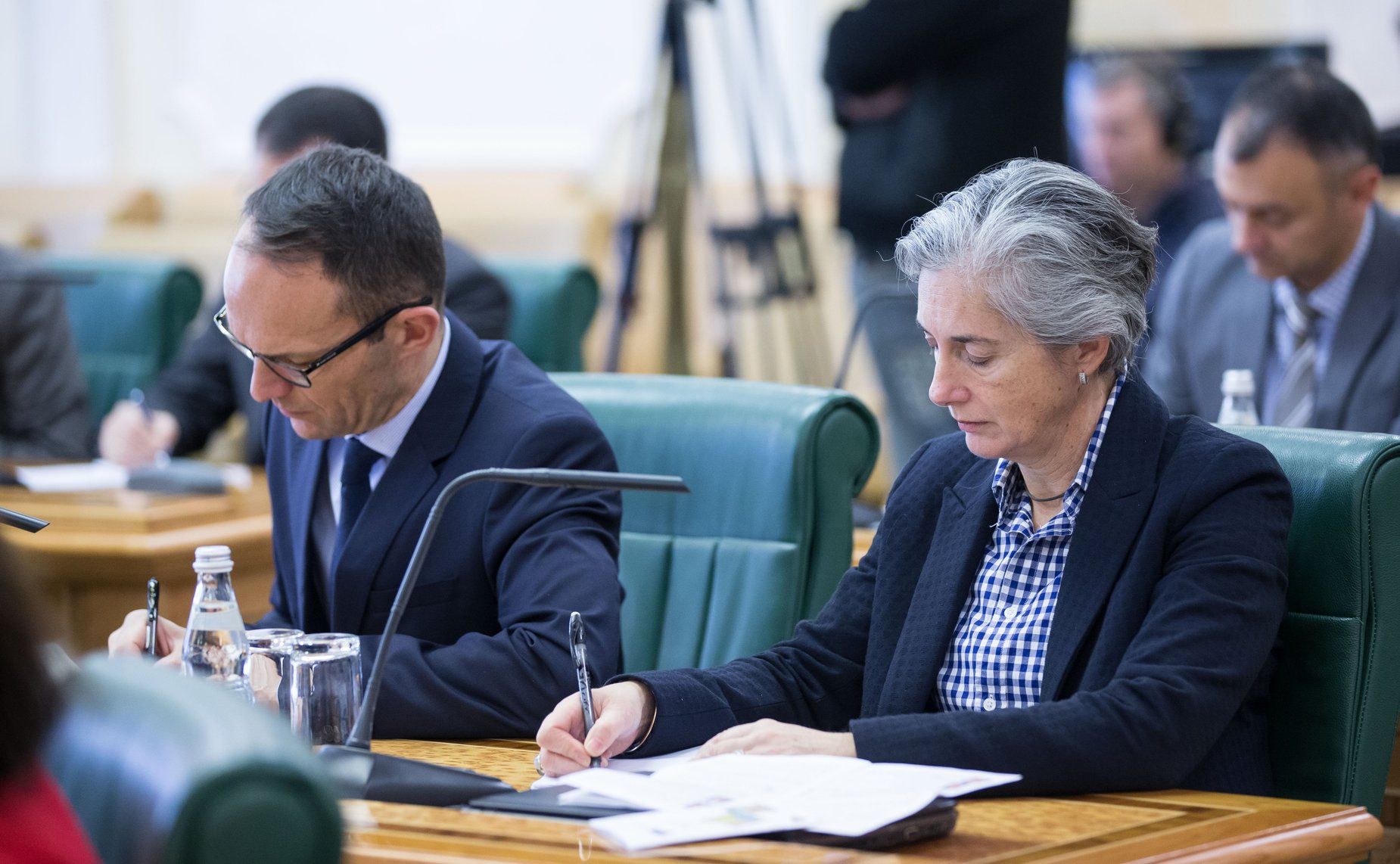 Встреча В. Бондарева с директором Центра высших военных исследований Французской Республики Винсентом Жиро