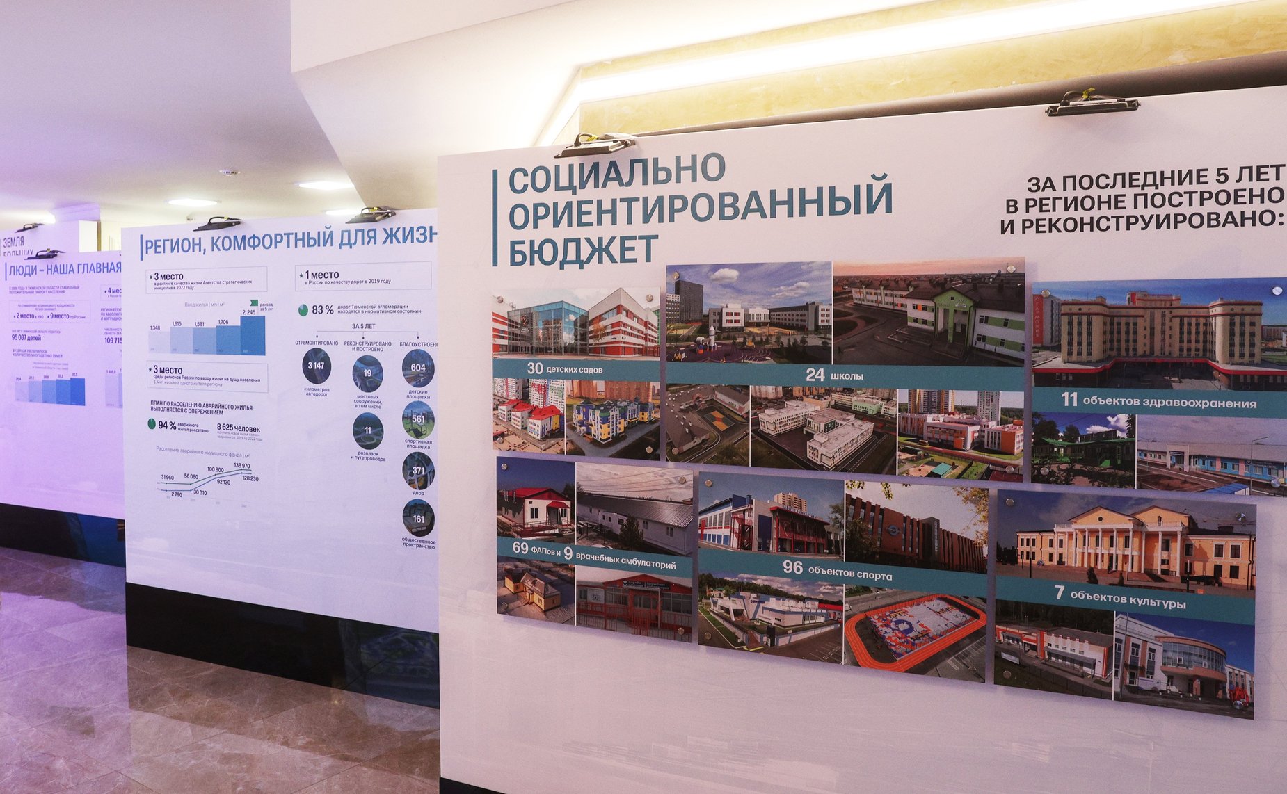 Валентина Матвиенко и Александр Моор осмотрели выставку, посвященную истории и перспективам развития Тюменской области