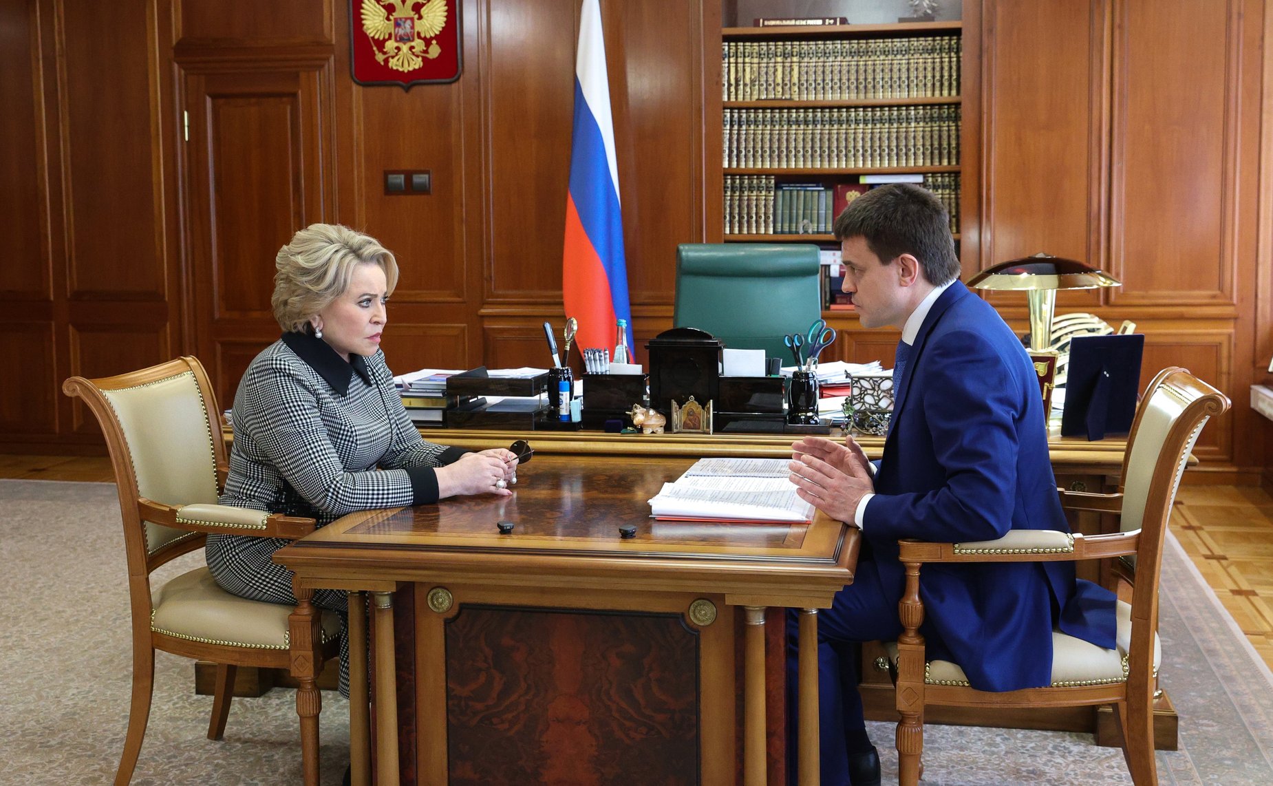 Встреча Председателя Совета Федерации Валентины Матвиенко с губернатором Красноярского края Михаилом Котюковым