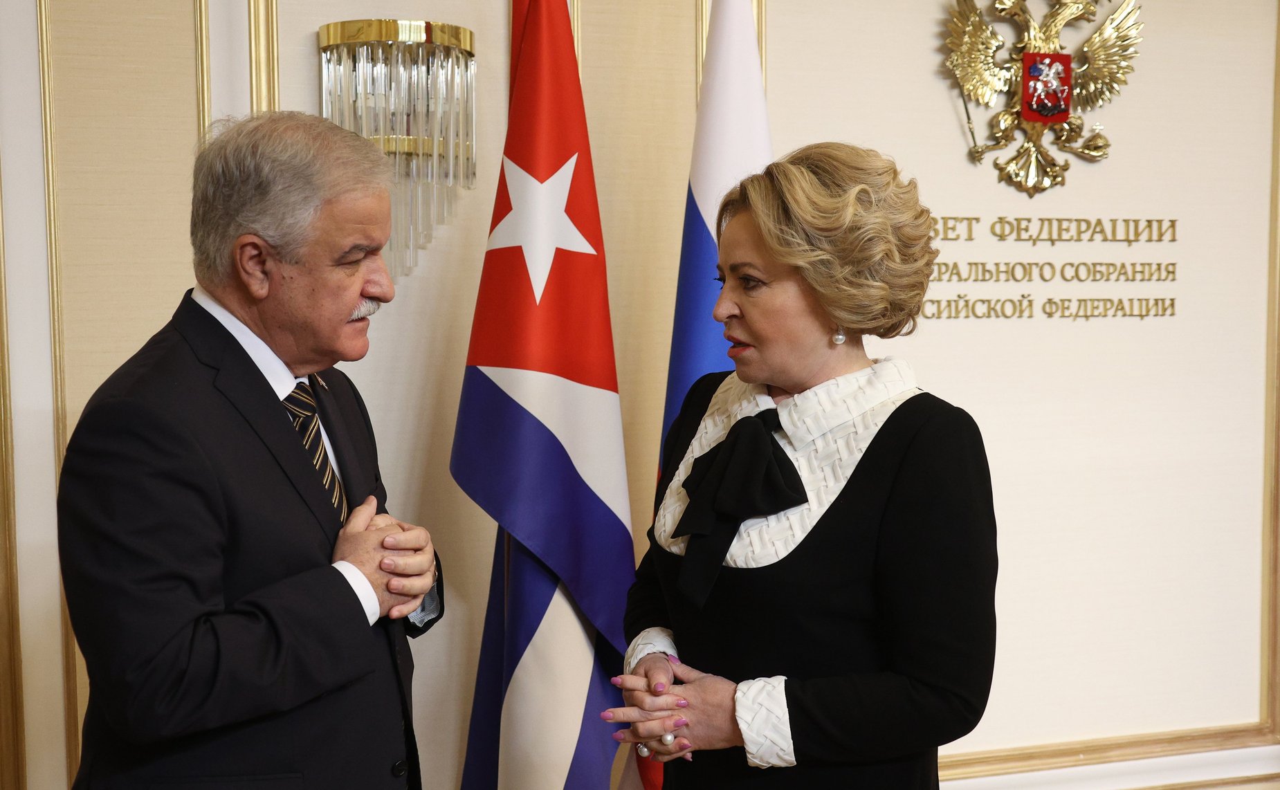 Председатель Совета Федерации Валентина Матвиенко провела встречу в формате видеоконференции с Председателем Национальной ассамблеи народной власти и Государственного совета Республики Куба Эстебаном Ласо Эрнандесом