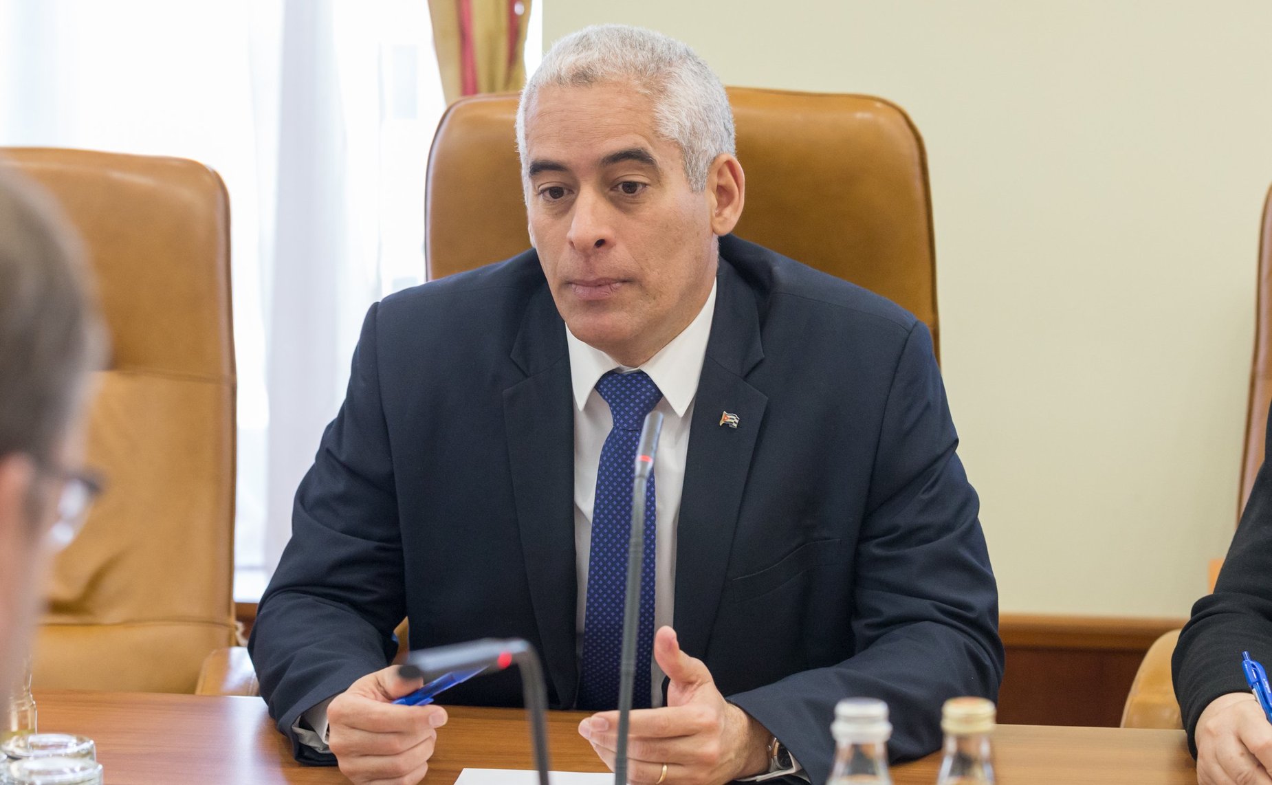 Встреча Константина Косачева c Чрезвычайным и Полномочным Послом Республики Куба в РФ Херардо Пеньяльвером Порталем