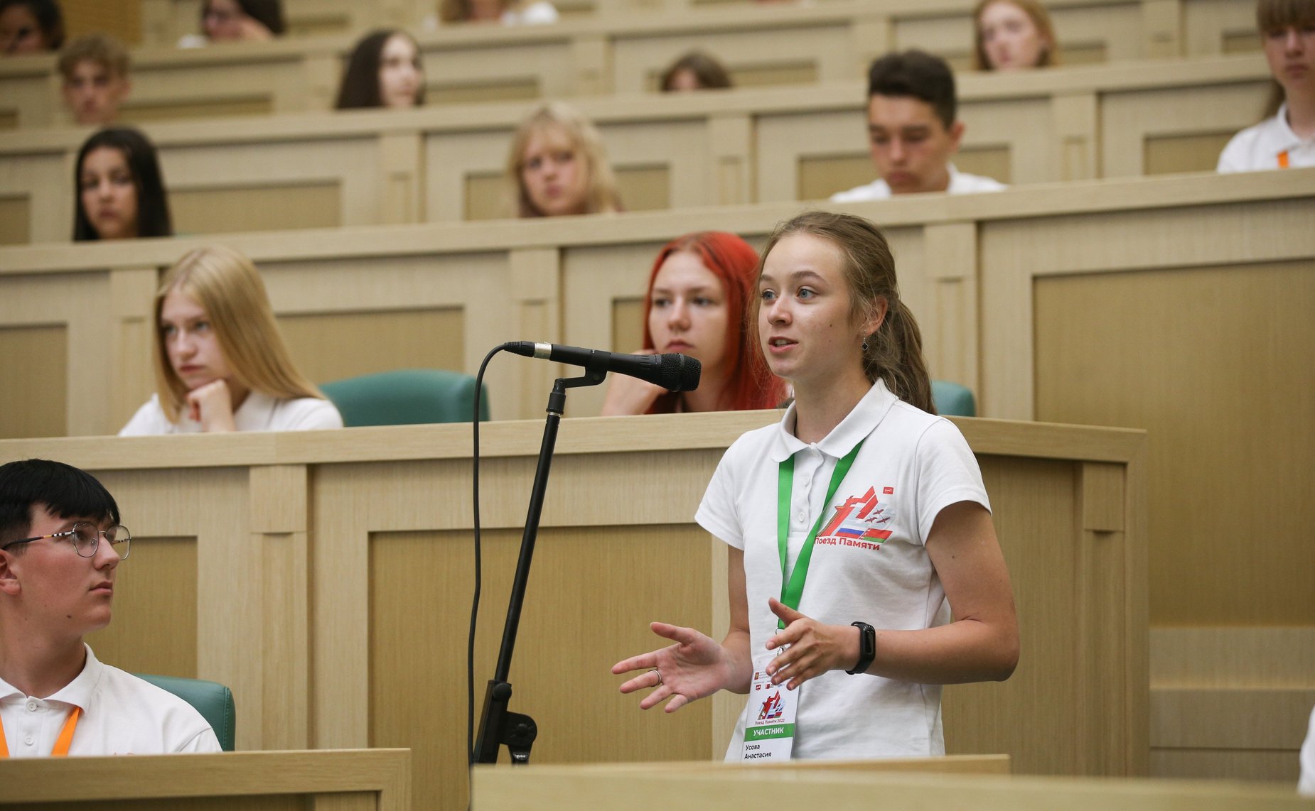 Встреча Председателя СФ Валентины Матвиенко с участниками российско-белорусского военно-патриотического проекта «Поезд Памяти»