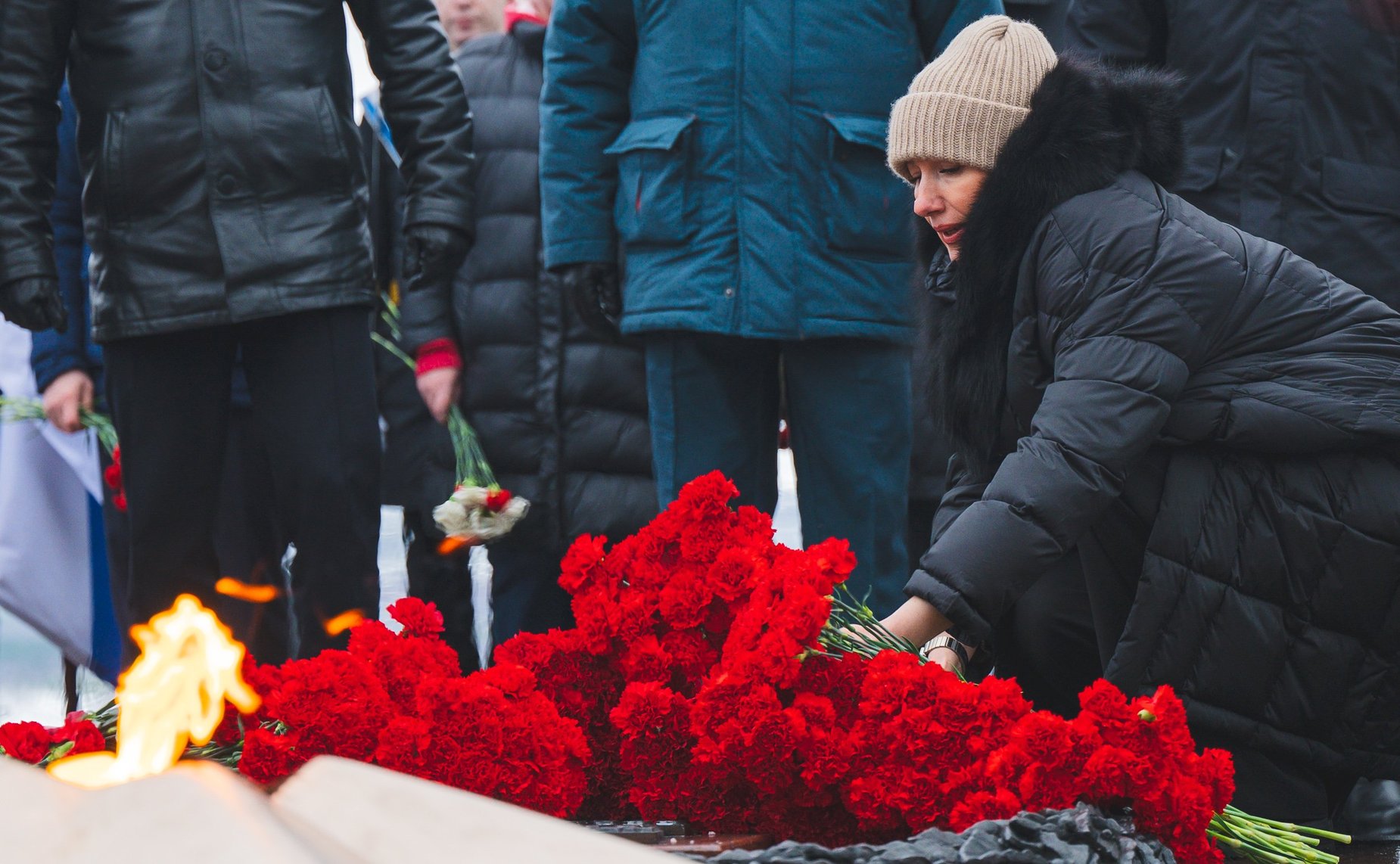 Татьяна Сахарова в рамках работы в регионе приняла участие в торжественном митинге, посвящённом Дню защитника Отечества