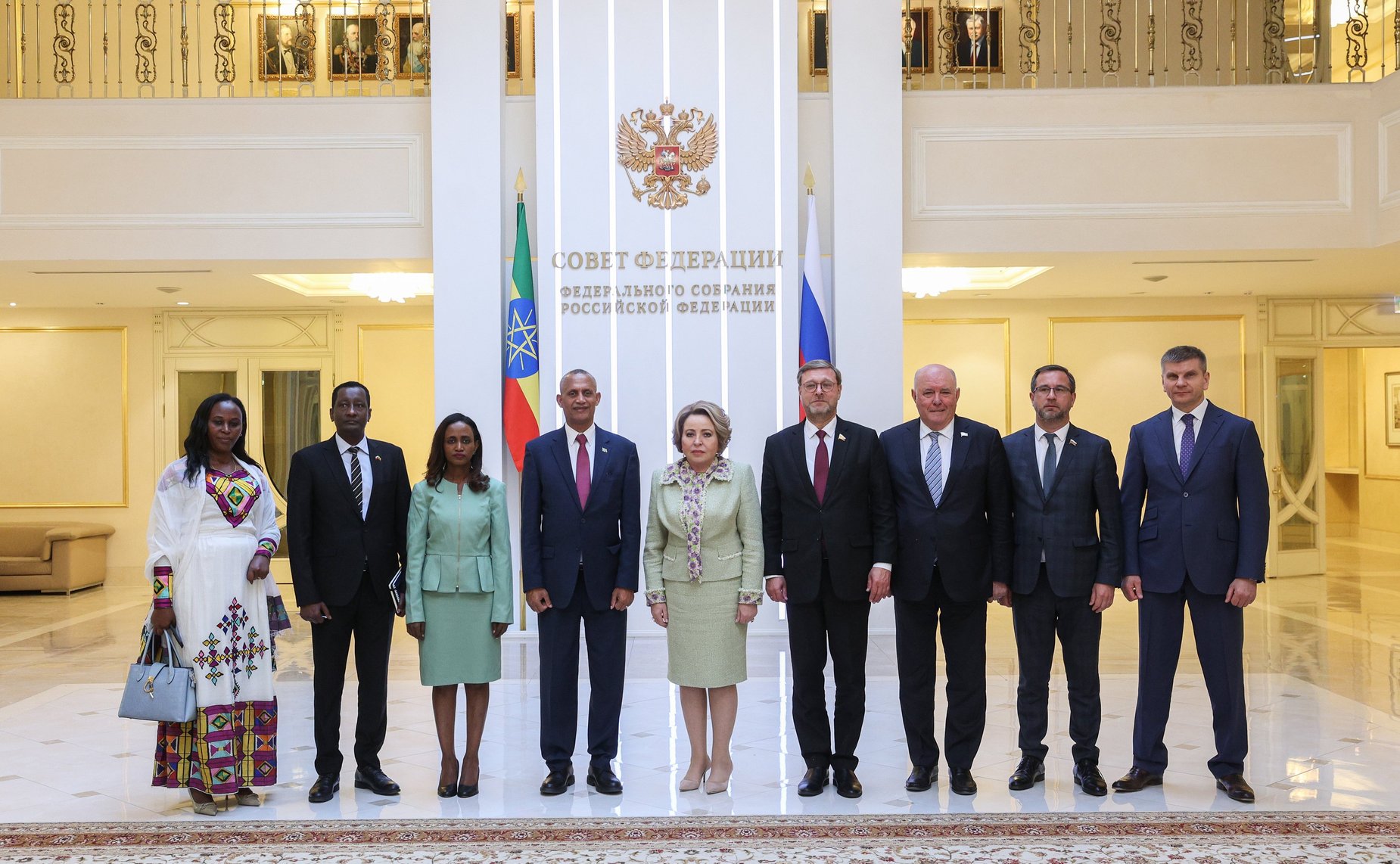 Валентина Матвиенко провела встречу с Председателем Совета Федерации Федеративной Демократической Республики Эфиопии Агеньеху Тешагером