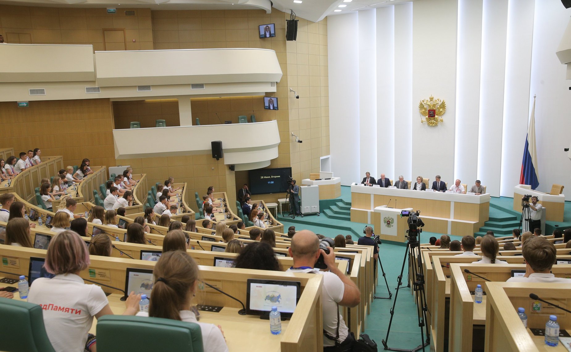 Встреча Председателя СФ Валентины Матвиенко с участниками российско-белорусского военно-патриотического проекта «Поезд Памяти»