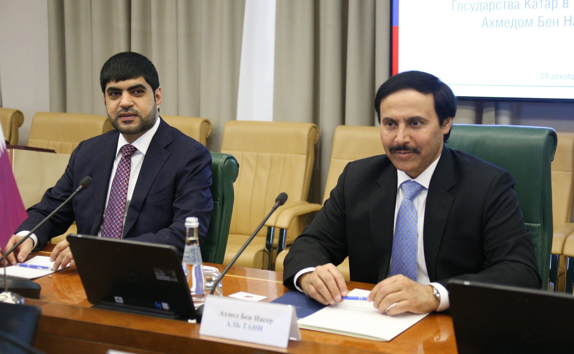 Встреча заместителя Председателя СФ Константина Косачева с Чрезвычайным и Полномочным Послом Государства Катар в РФ Ахмедом Бен Насером Аль Тани