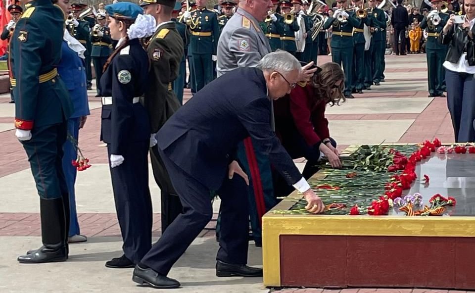 Баир Жамсуев в регионе принял участие в торжественных мероприятиях, посвященных 79-й годовщине Великой Победы