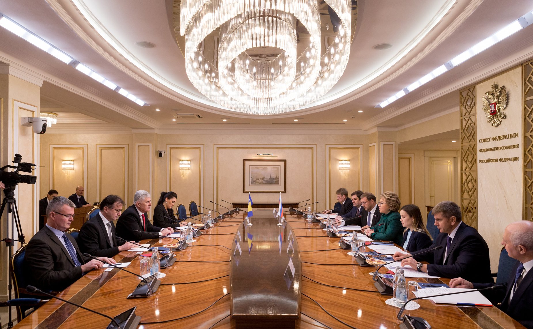 Встреча Валентины Матвиенко с Председательствующим Палаты народов Парламентской ассамблеи Боснии и Герцеговины Драганом Човичем