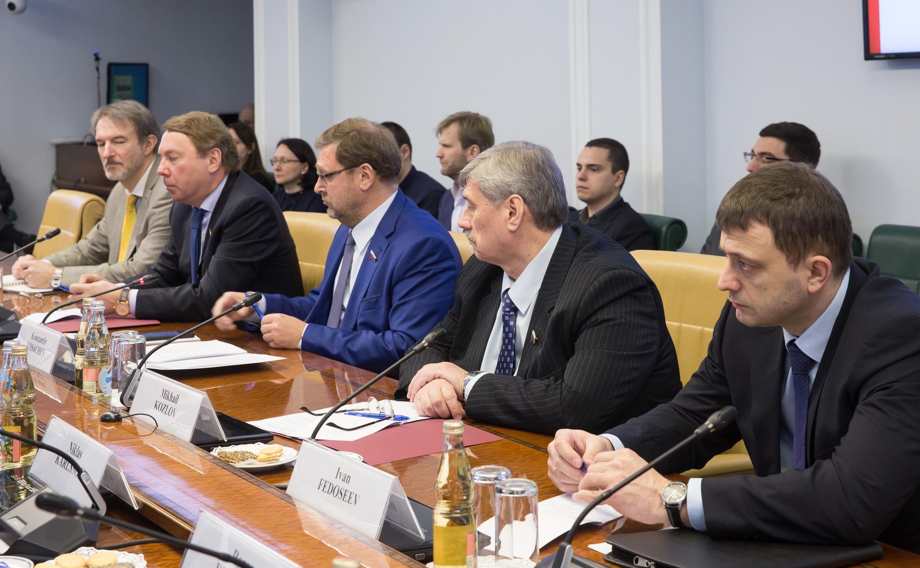 Встреча К. Косачева с делегацией Комиссии по обороне Швеции во главе с председателем Бьерном фон Сюдовым