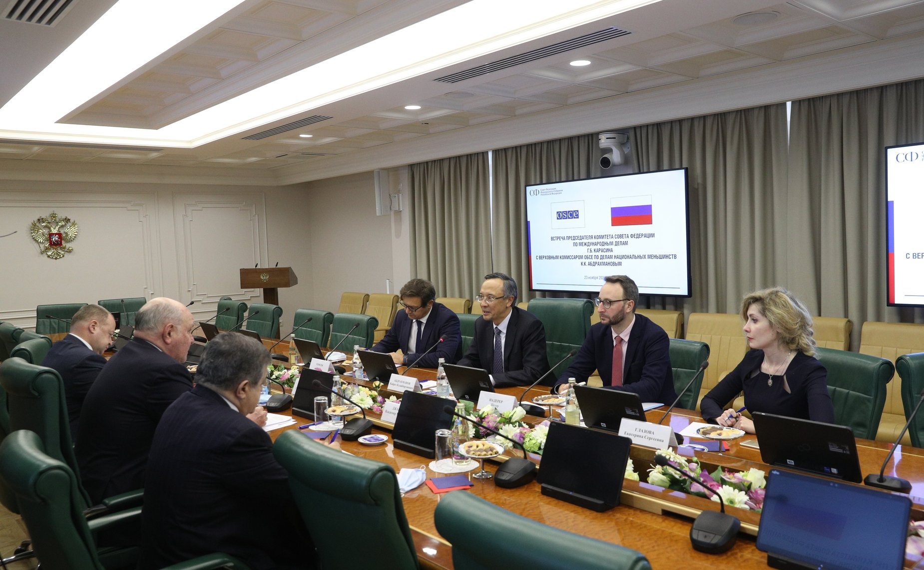 Встреча председателя Комитета СФ по международным делам Григория Карасина с Верховным комиссаром ОБСЕ по делам национальных меньшинств