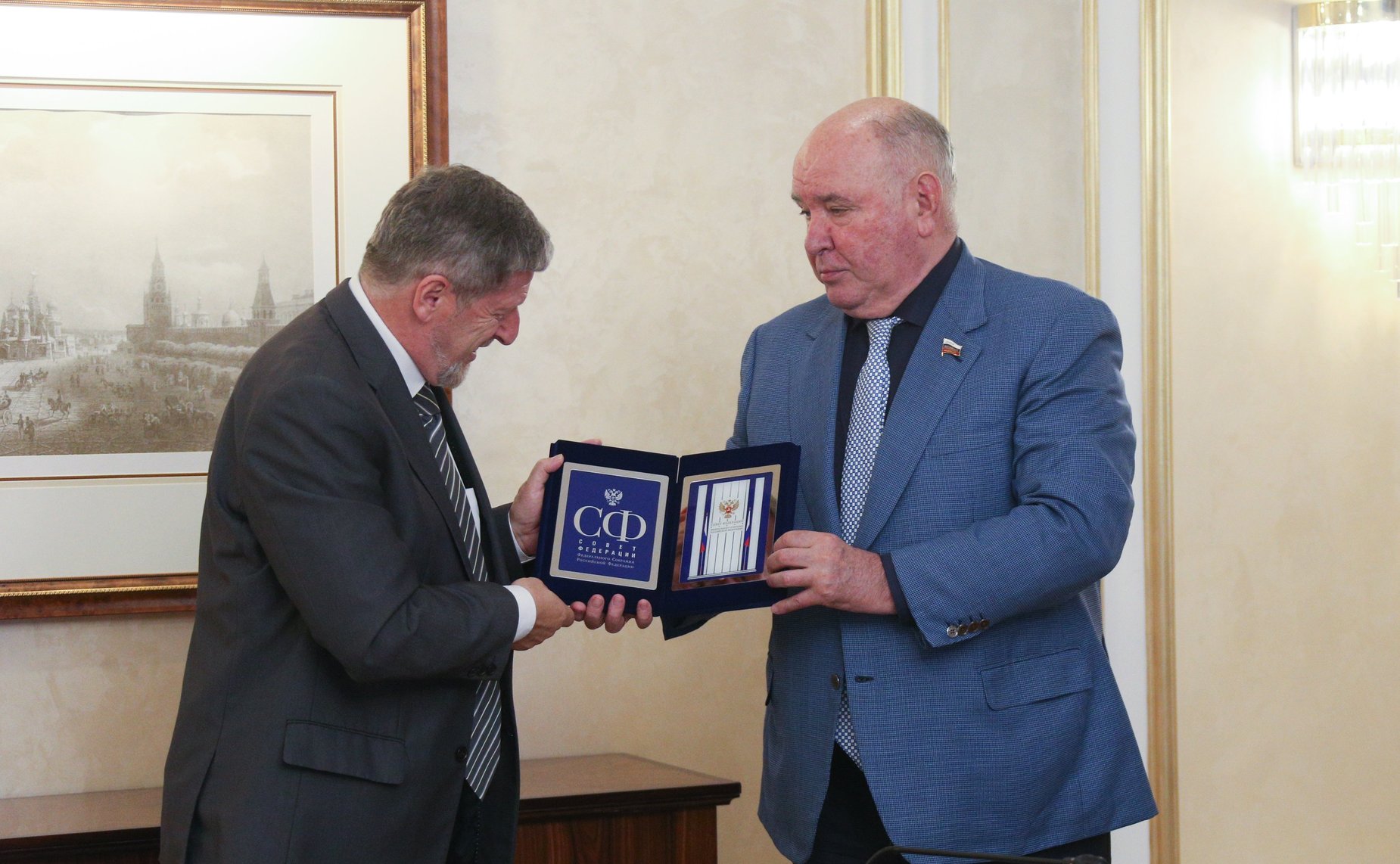 Встреча председателя Комитета СФ по международным делам Григория Карасина с Чрезвычайным и Полномочным Послом Государства Израиль в РФ Александром Бен Цви