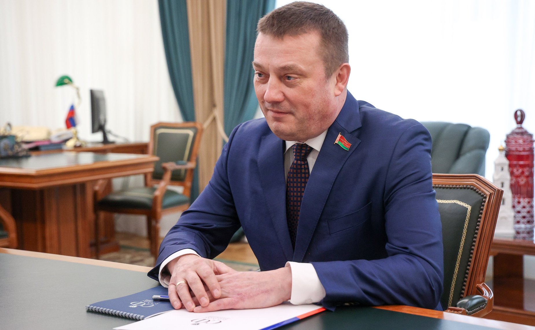 Встреча заместителя Председателя Совета Федерации Юрия Воробьева с заместителем Председателя Совета Республики Национального собрания Республики Беларусь Сергеем Хоменко