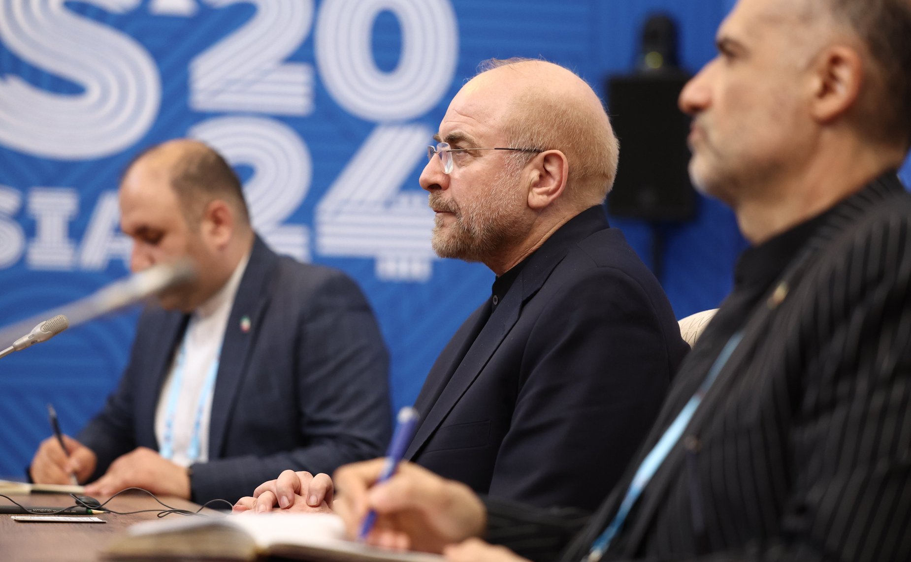 Х Парламентский форум БРИКС. Встреча Президента Российской Федерации Владимира Путина с Председателем Собрания исламского совета Исламской Республики Иран Мохаммадом Багером Галибафом