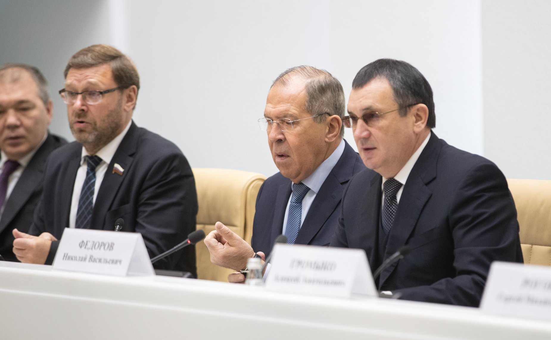 Константин Косачев, Сергей Лавров и Николай Федоров