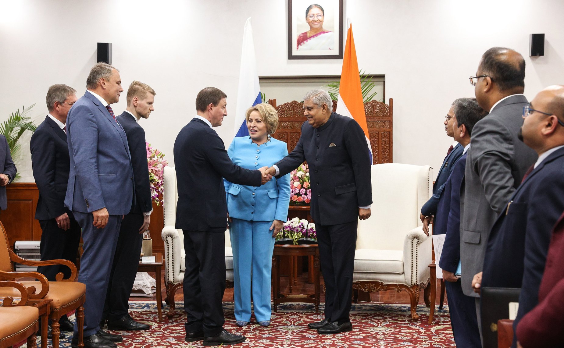 Валентина Матвиенко провела переговоры с вице-президентом Республики Индия, Председателем Совета штатов Парламента Джагдипом Дханкхаром