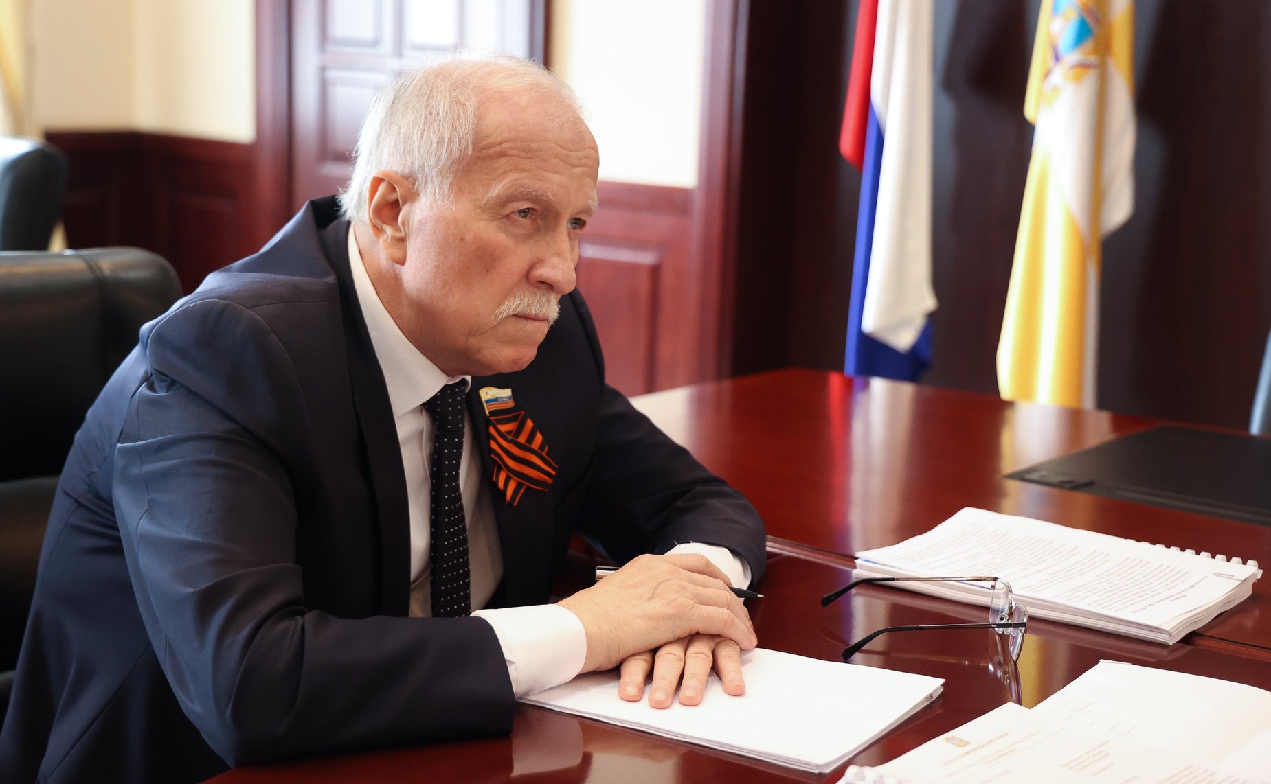 Встреча Александра Двойных с председателем Думы Ставропольского края Николаем Великданем