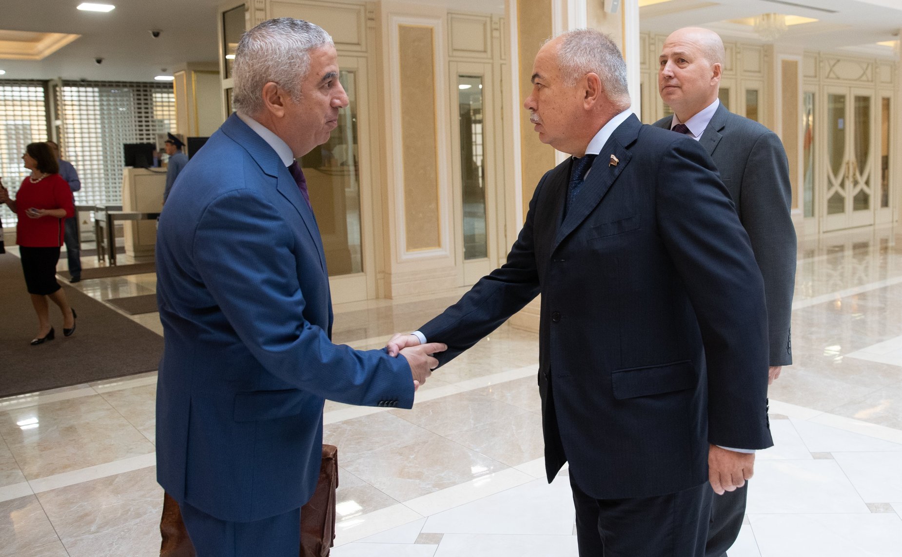 Встреча Ильяса Умаханова с делегацией Комитета по международным делам Палаты представителей Арабской Республики Египет во главе с председателем Комитета Каримом Дарвишем