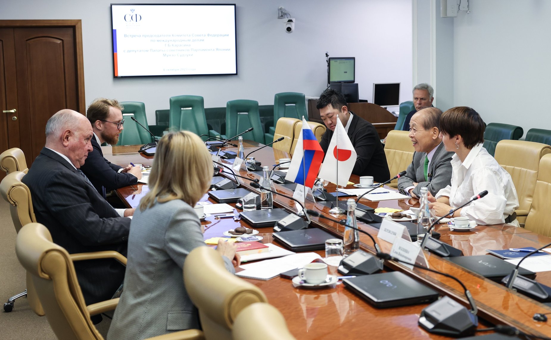 Встреча председателя Комитета СФ по международным делам Григория Карасина с депутатом Палаты советников Парламента Японии Мунэо Судзуки
