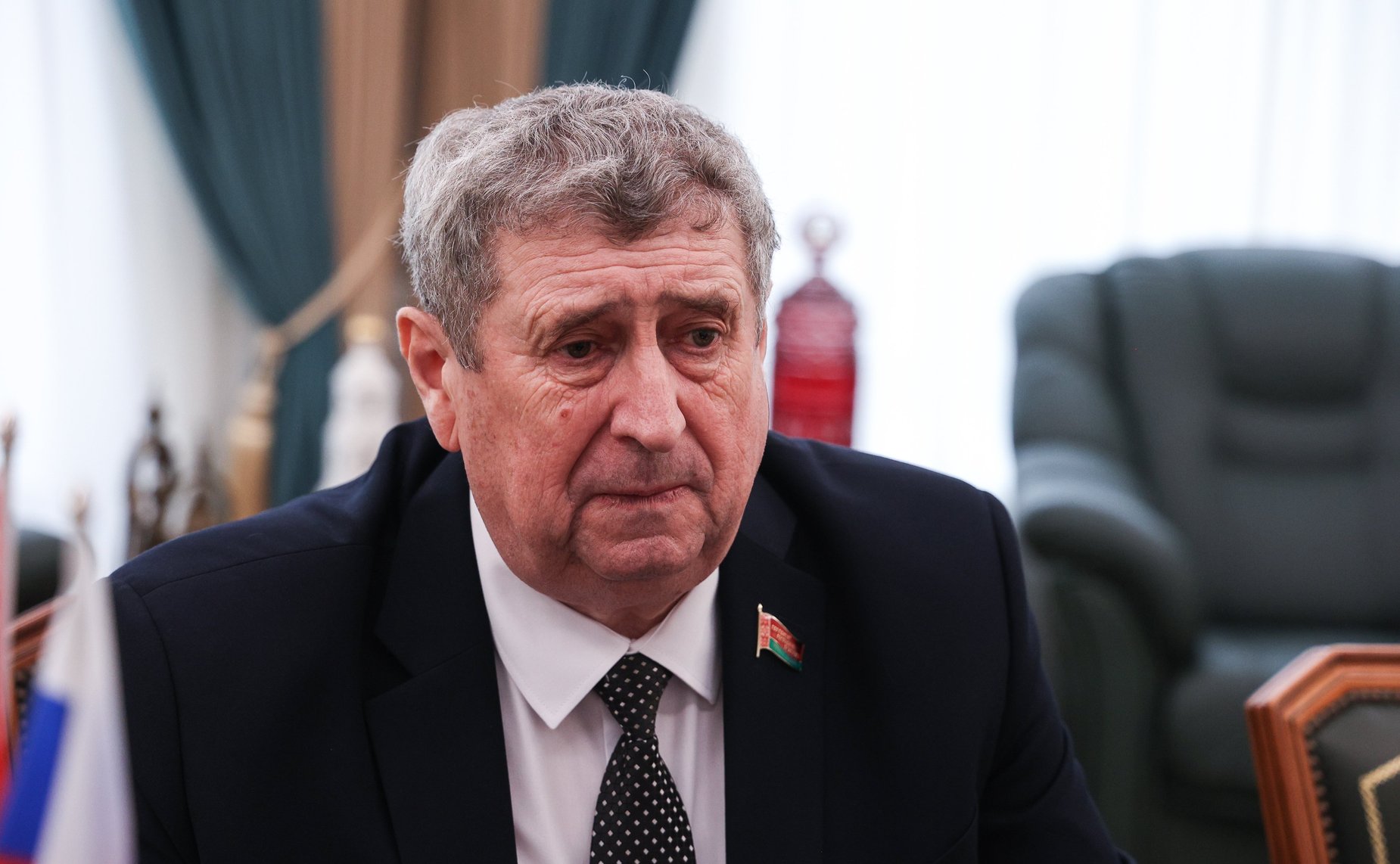 Встреча Юрия Воробьева с председателем Постоянной комиссии Совета Республики Национального собрания Республики Беларусь по региональной политике и местному самоуправлению, координатором группы международных наблюдателей от МПА СНГ