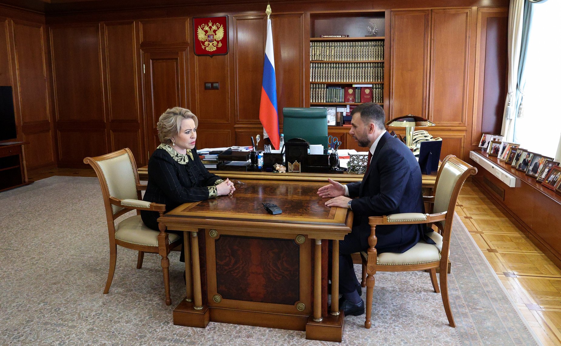 Встреча Председателя Совета Федерации Валентины Матвиенко с главой ДНР Денисом Пушилиным