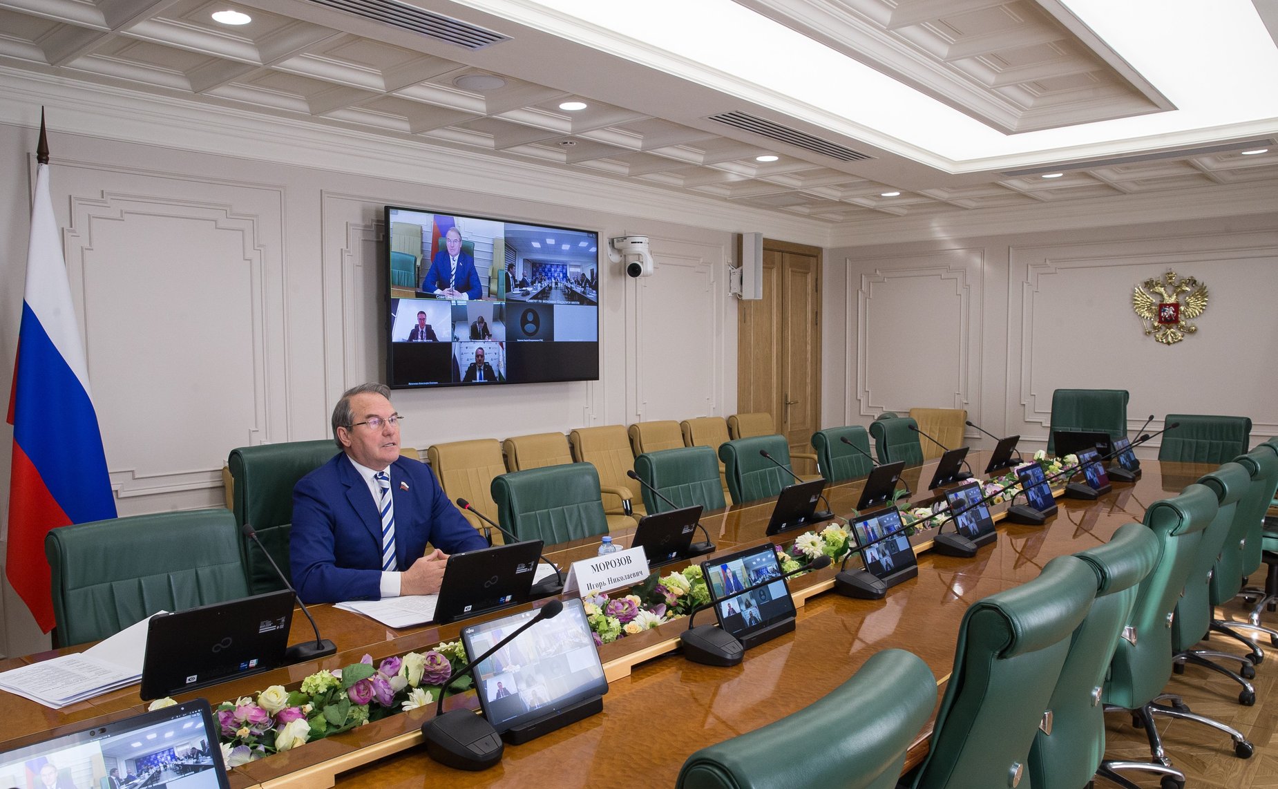 Совместное заседание Комитета СФ по экономической политике с профильными комитетами Маджлиси милли Маджлиси Оли Республики Таджикистан в рамках подготовки VII Межпарламентского форума «Таджикистан-Россия»