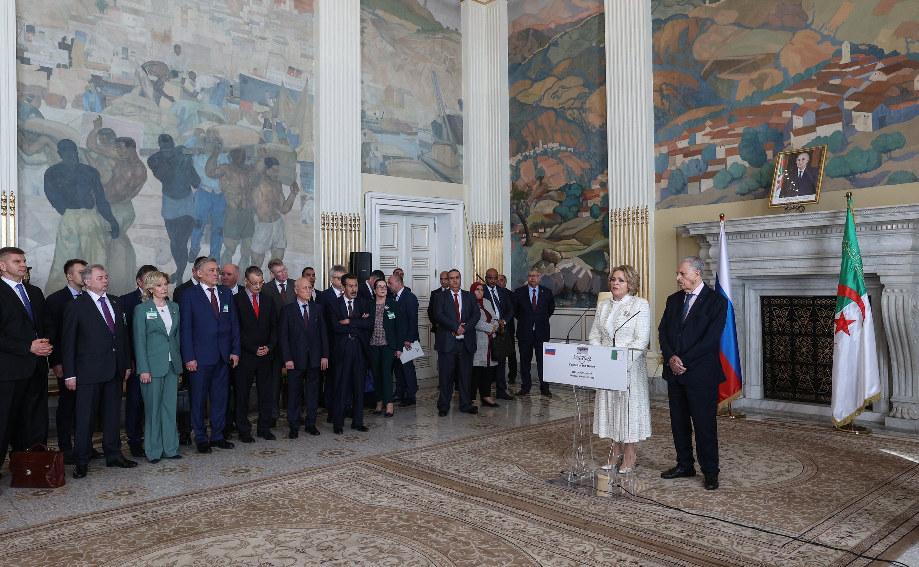 Встреча Председателя Совета Федерации Валентины Матвиенко с Председателем Совета Нации Алжирской Народной Демократической Республики Салахом Гуджилем