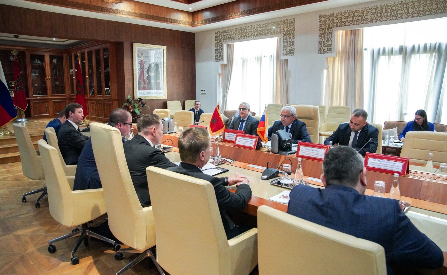 Участие делегации Совета Федерации в заседании группы по сотрудничеству Совета Федерации с Палатой советников Королевства Марокко. Встреча с первым заместителем Председателя Палаты представителей Королевства Марокко Мохамедом Саббари