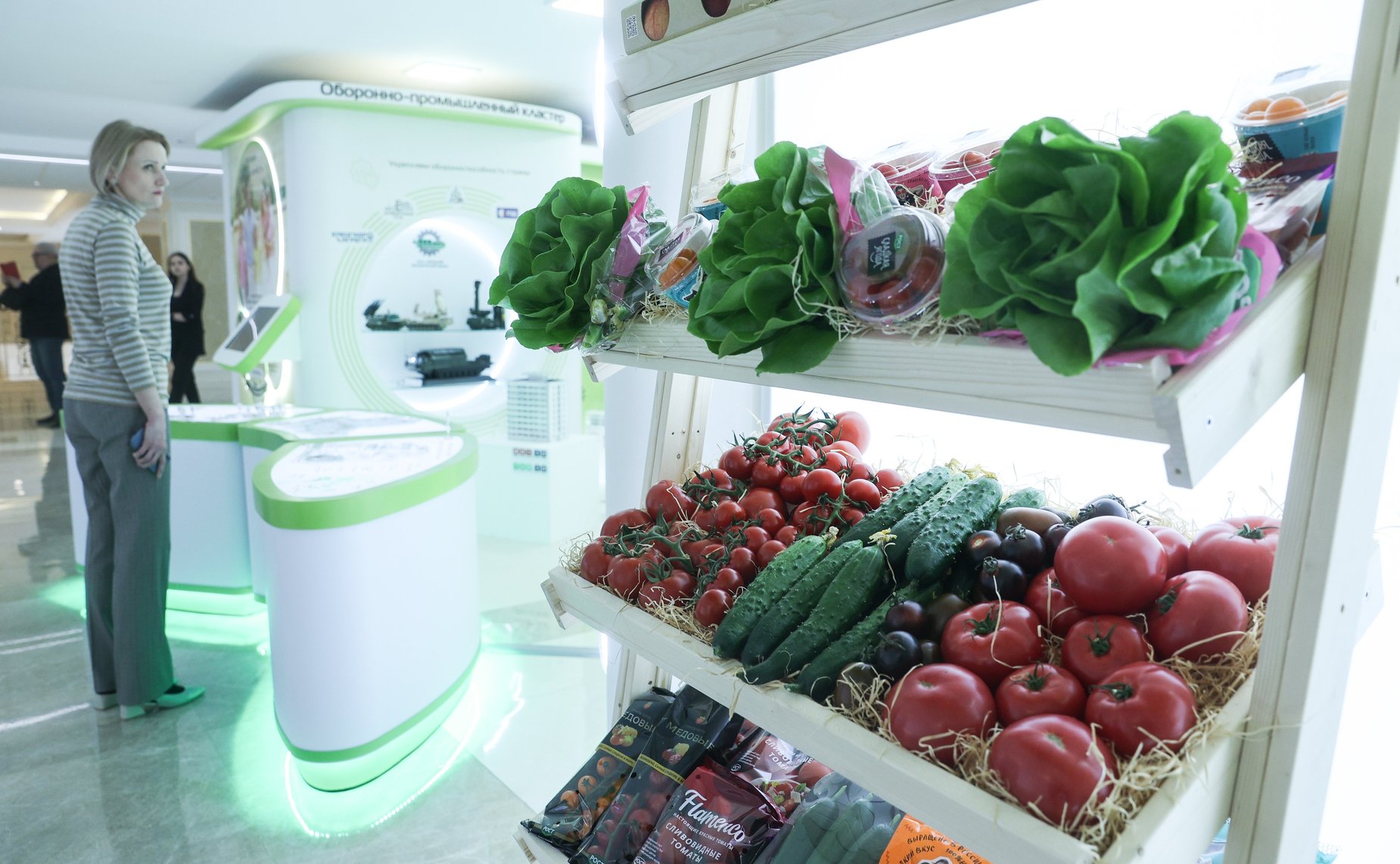 Валентина Матвиенко и Игорь Артамонов осмотрели выставку, посвященную истории и перспективным направлениям развития Липецкой области