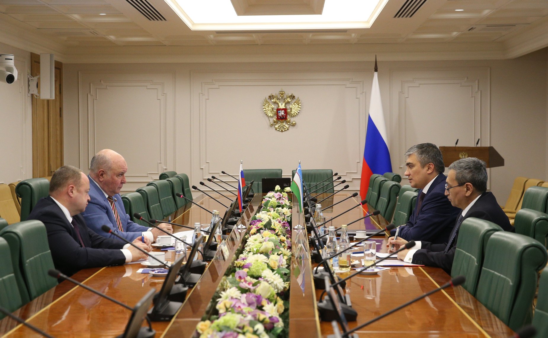 Встреча председателя Комитета СФ по международным делам Григория Карасина с Чрезвычайным и Полномочным Послом Республики Узбекистан в РФ Б.З. Асадовым