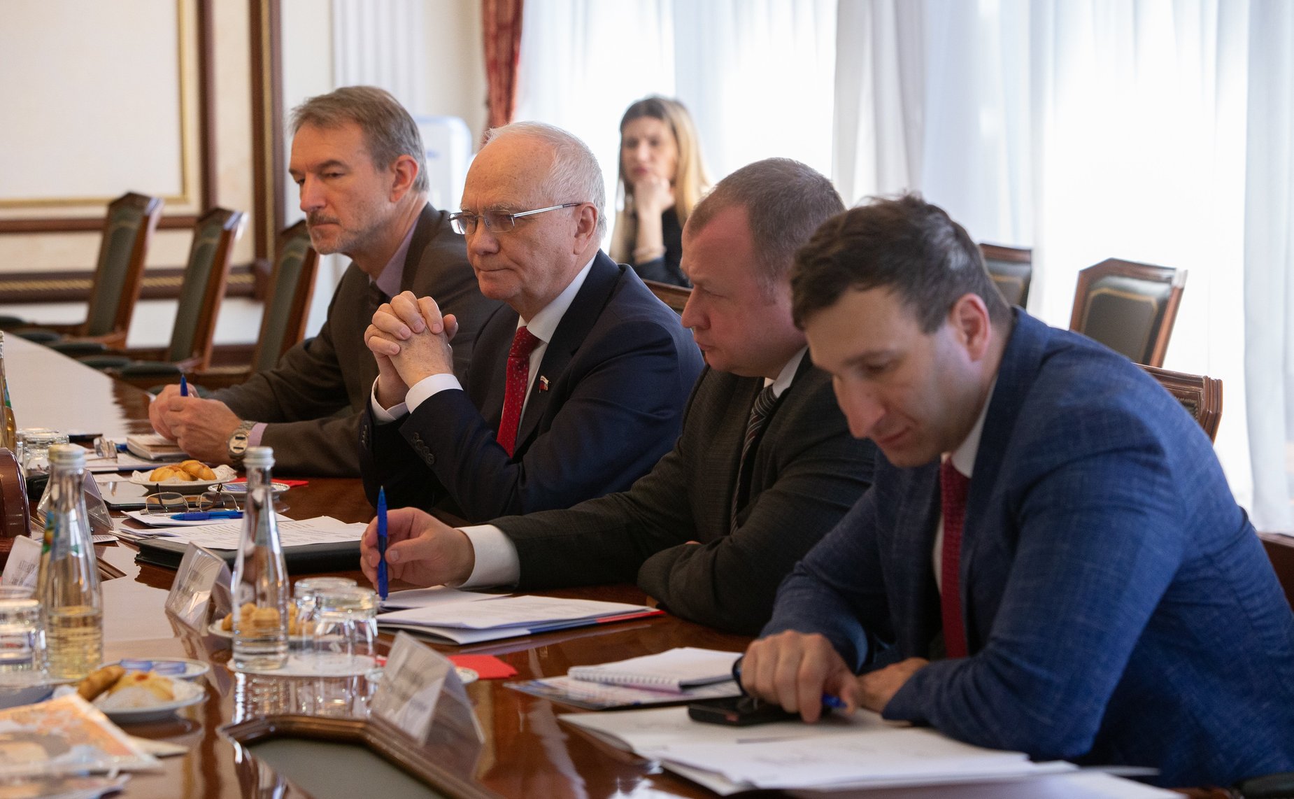 Встреча заместителя председателя Комитета СФ по международным делам Фарита Мухаметшина с Послом ЛНР в Российской Федерации Р. Мирошником