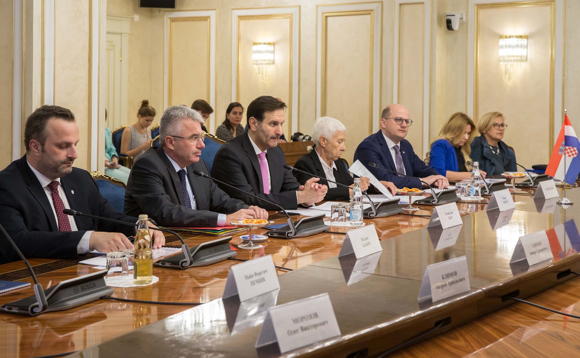 Встреча Ильяса Умаханова и Константина Косачева с делегацией Комитета Хорватского сабора по внешней политике во главе с председателем Комитета Миро Ковачем