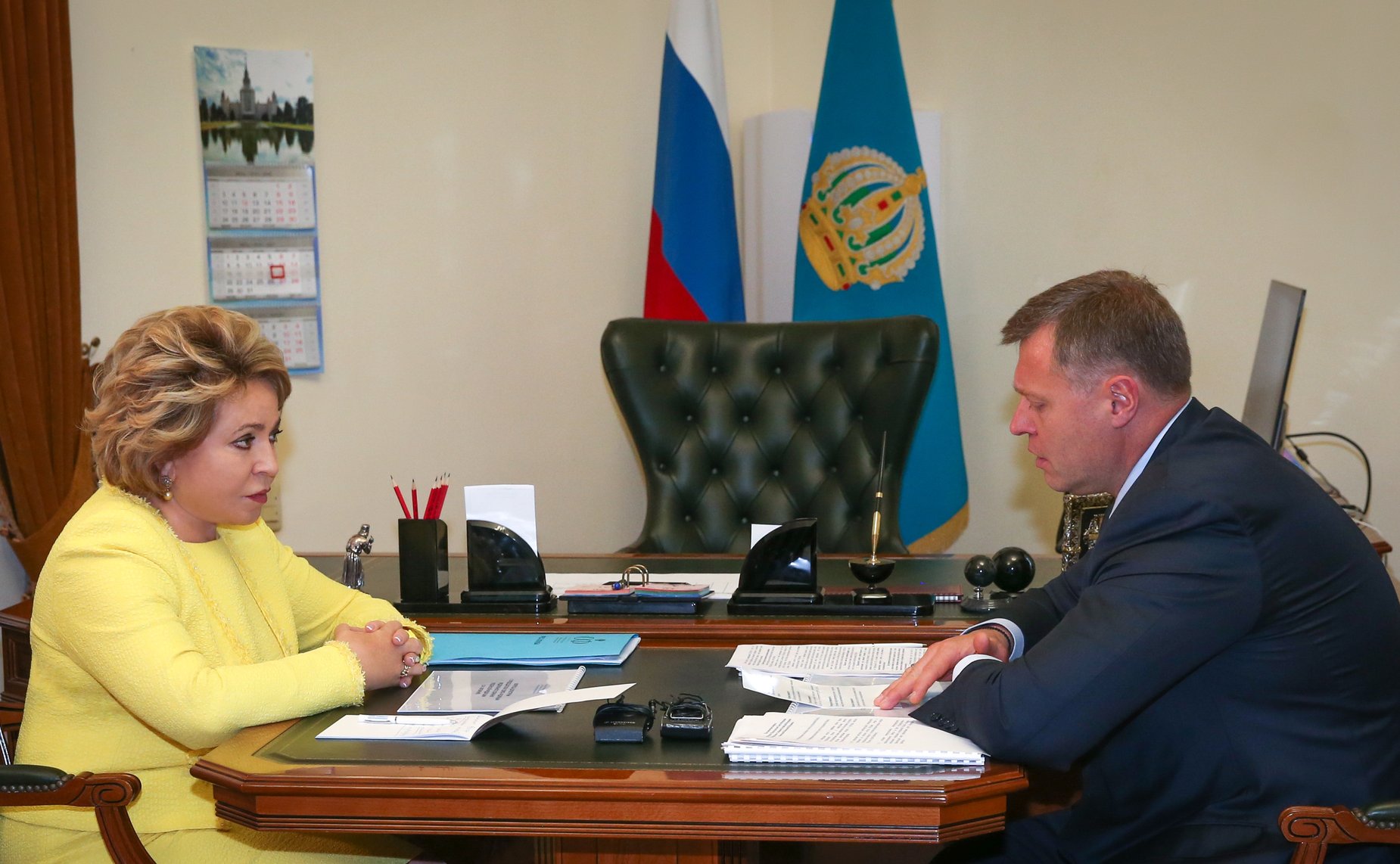 Встреча Председателя Совета Федерации Валентины Матвиенко с врио губернатора Астраханской области Игорем Бабушкиным
