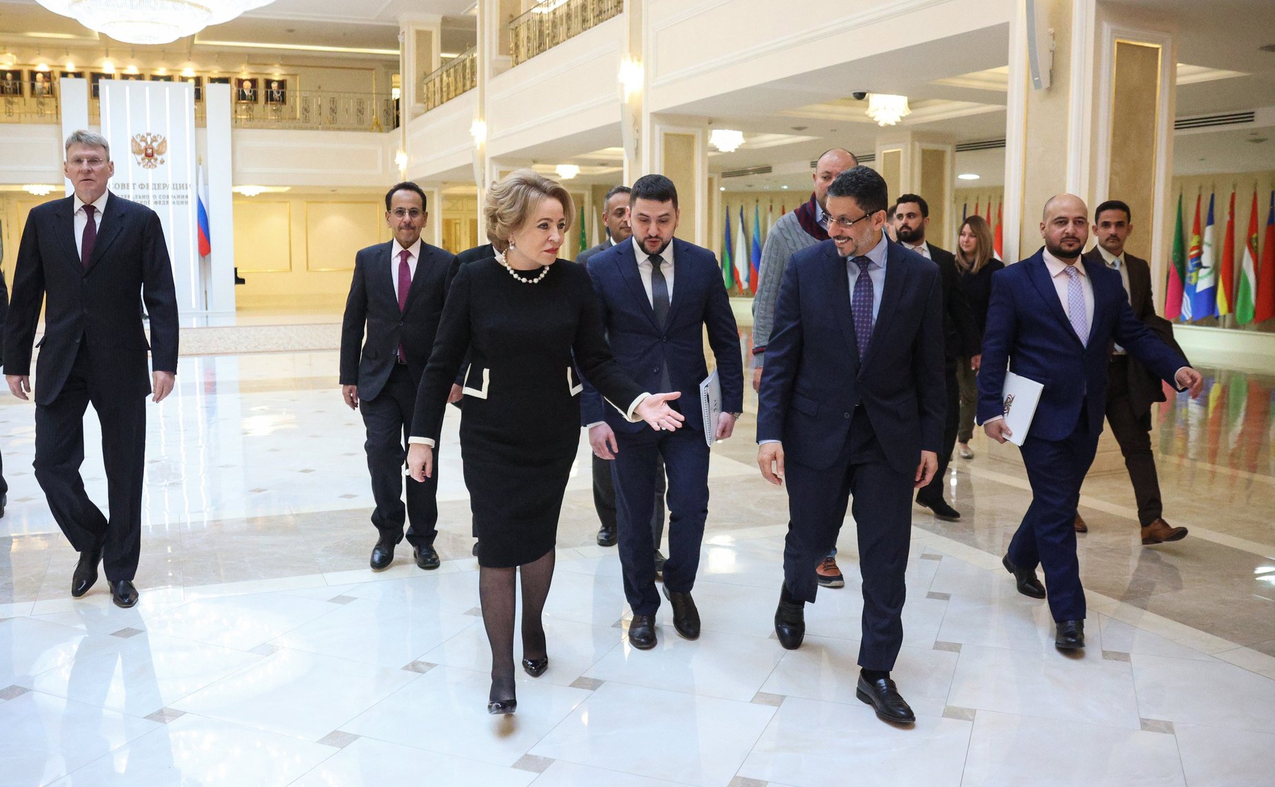 Встреча Председателя Совета Федерации Валентины Матвиенко с Председателем Совета министров, Министром иностранных дел и по делам экспатриантов Йеменской Республики Ахмедом Авадом Бен Мубараком