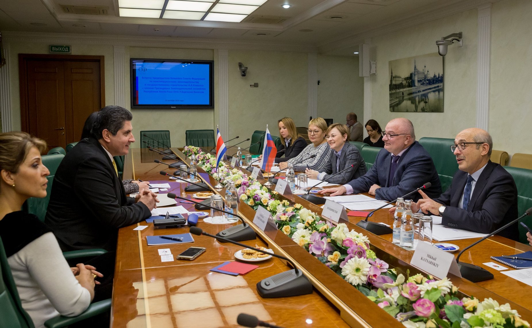 Встреча А. Клишаса с членом Президиума Законодательной ассамблеи Республики Коста-Рика Отто Р. Варгасом Викесой