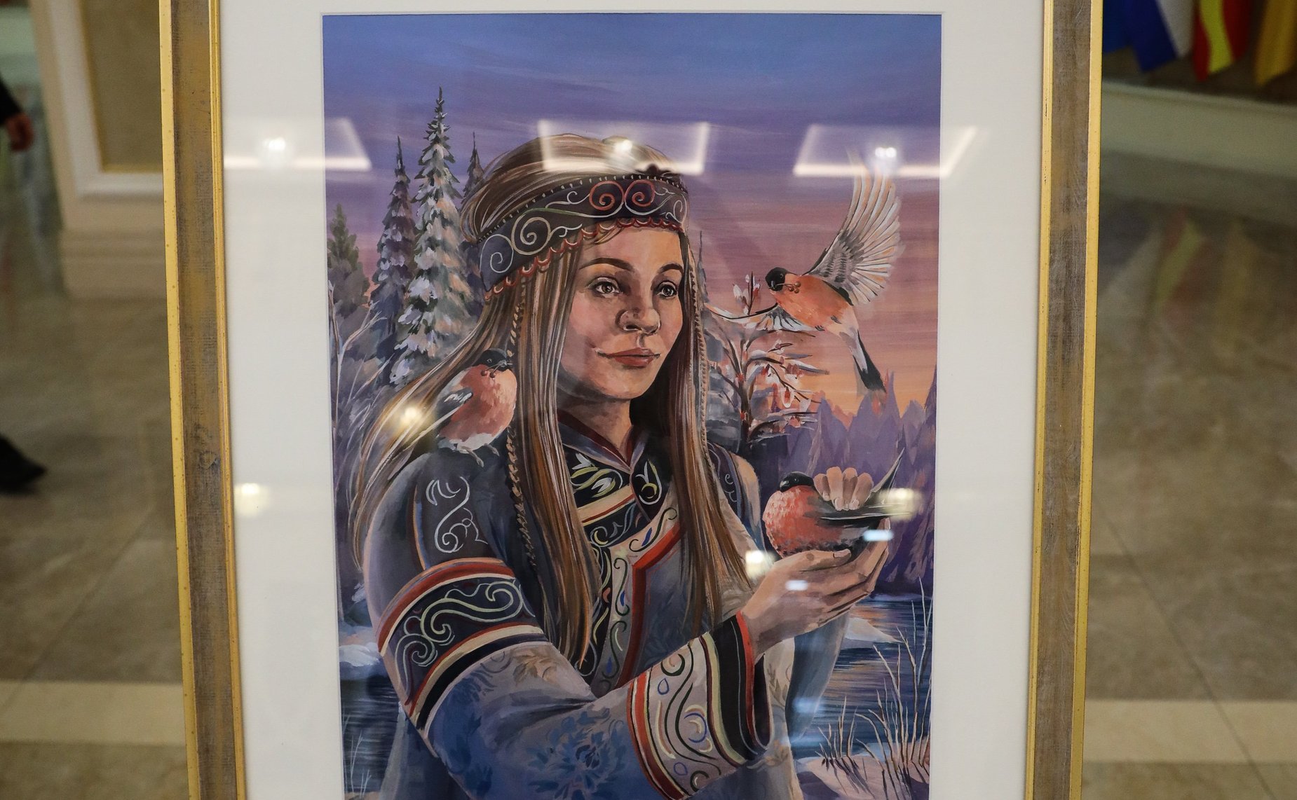 Председатель Совета Федерации Валентина Матвиенко и Святейший Патриарх Московский и Всея Руси Кирилл осмотрели выставку детских рисунков «Красота Божьего мира»