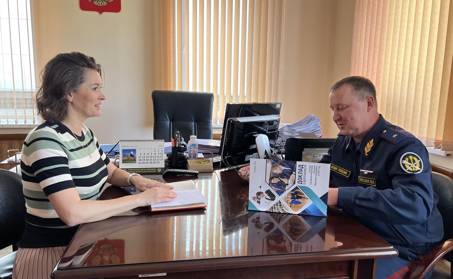 Маргарита Павлова в ходе работы в регионе провела рабочую встречу с руководителем Главного управления Федеральной служб исполнения наказания по Челябинской области Михаилом Арслановым