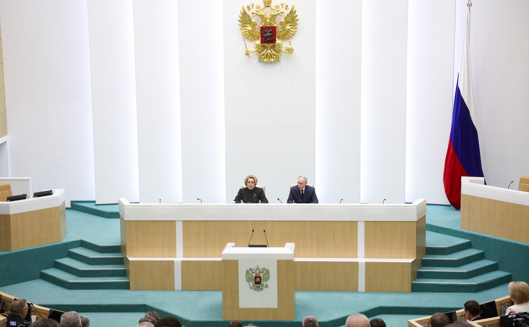 Председатель Совета Федерации Валентина Матвиенко и Президент Российской Федерации Владимир Путин