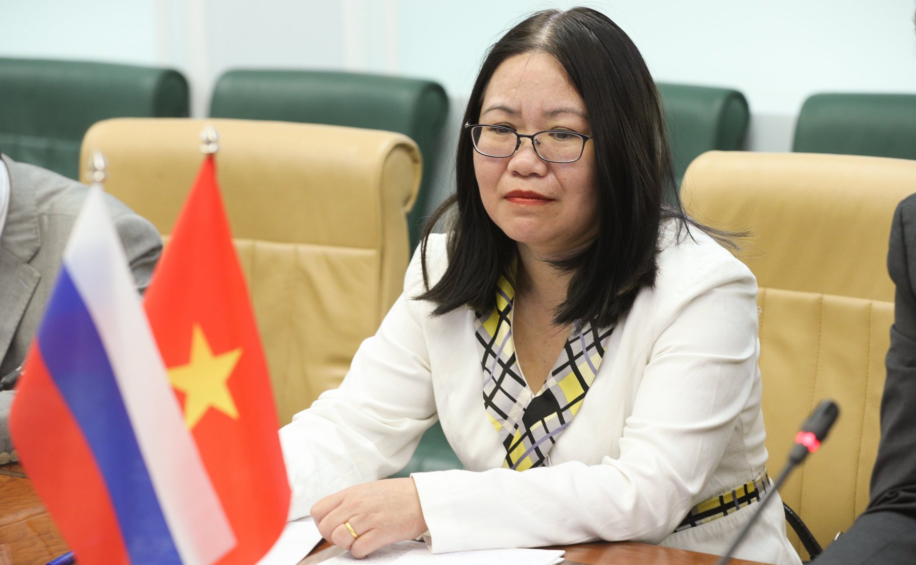 Встреча председателя Комитета СФ по международным делам Григория Карасина с Чрезвычайным и Полномочным Послом Социалистической Республики Вьетнам в РФ Данг Минь Кхоем