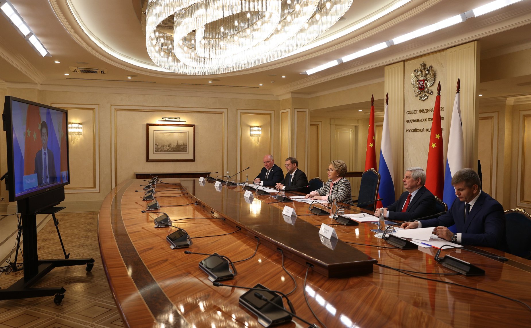 Встреча Председателя СФ Валентины Матвиенко с Председателем Постоянного комитета Всекитайского собрания народных представителей Китайской Народной Республики Ли Чжаньшу