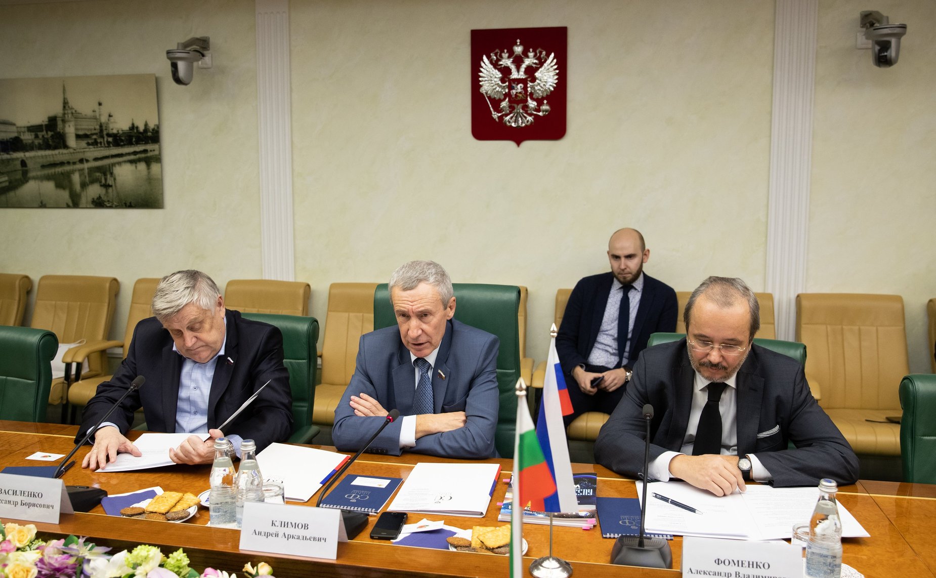 Встреча Андрея Климова с Чрезвычайным и Полномочным Послом Республики Болгарии в Российской Федерации Атанасом Крыстиным